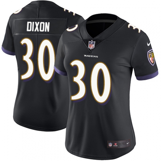 Women's Nike Baltimore Ravens 30 Kenneth Dixon Black Alternate Vapor Untouchable Limited Player NFL Jersey