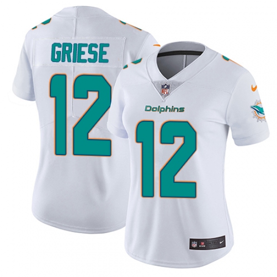 Women's Nike Miami Dolphins 12 Bob Griese White Vapor Untouchable Limited Player NFL Jersey