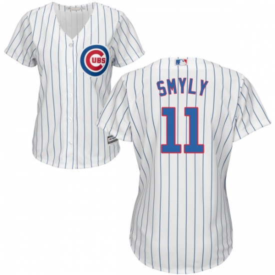 Women's Majestic Chicago Cubs 11 Drew Smyly Replica White Home Cool Base MLB Jersey