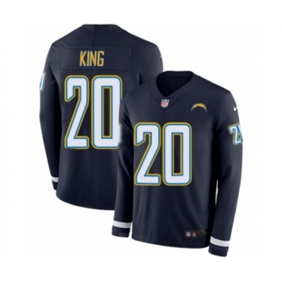 Men's Nike Los Angeles Chargers 20 Desmond King Limited Navy Blue Therma Long Sleeve NFL Jersey