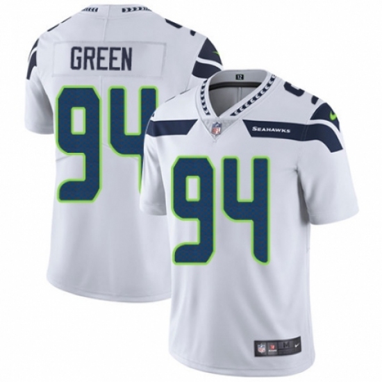 Men's Nike Seattle Seahawks 94 Rasheem Green White Vapor Untouchable Limited Player NFL Jersey