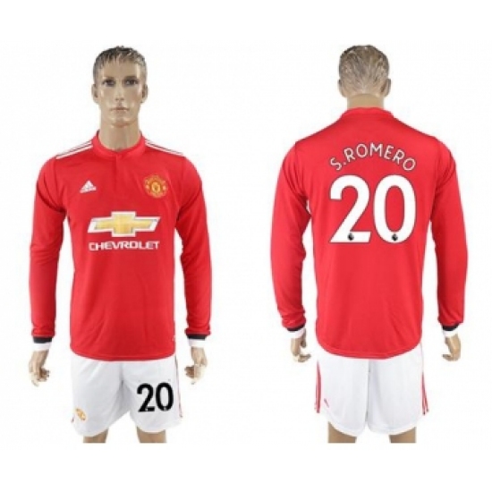 Manchester United 20 S.Romero Red Home Long Sleeves Soccer Club Jersey