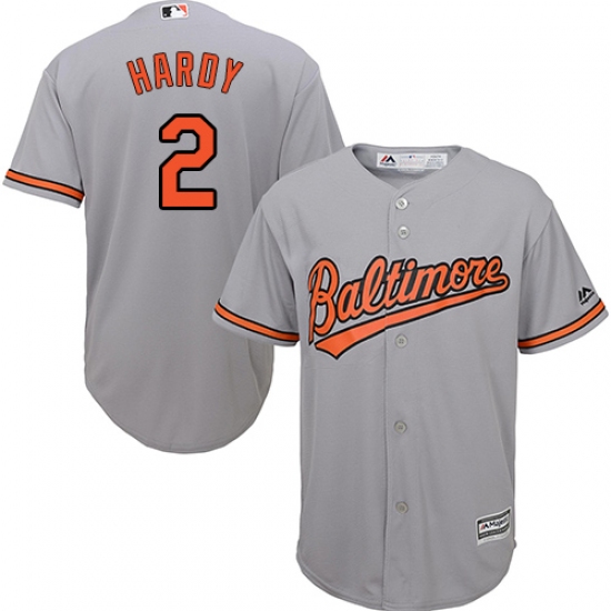 Men's Majestic Baltimore Orioles 2 J.J. Hardy Replica Grey Road Cool Base MLB Jersey