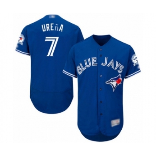 Men's Toronto Blue Jays 7 Richard Urena Blue Alternate Flex Base Authentic Collection Baseball Player Jersey