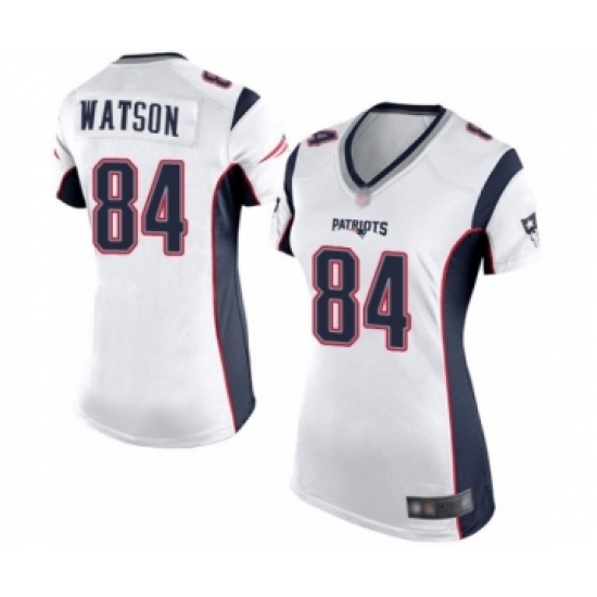 Women's New England Patriots 84 Benjamin Watson Game White Football Jersey