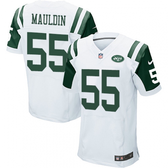 Men's Nike New York Jets 55 Lorenzo Mauldin Elite White NFL Jersey