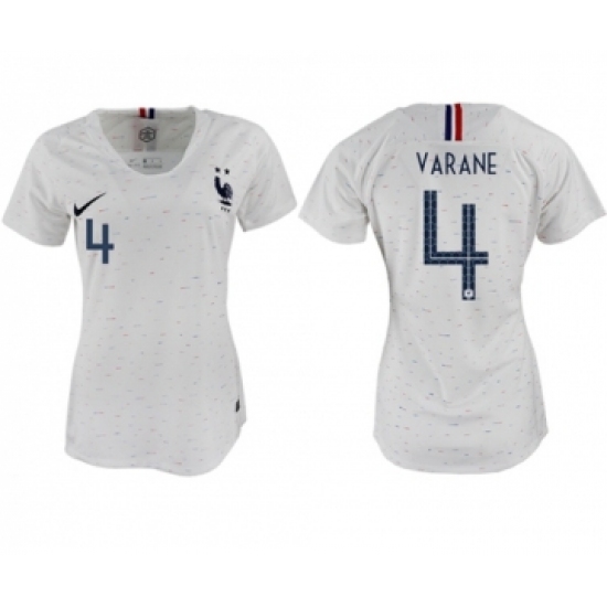 Women's France 4 Varane Away Soccer Country Jersey