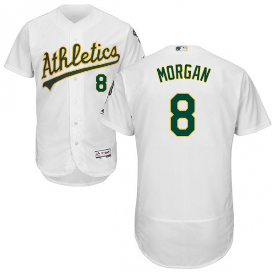 Men's Majestic Oakland Athletics 8 Joe Morgan White Home Flex Base Authentic Collection MLB Jersey