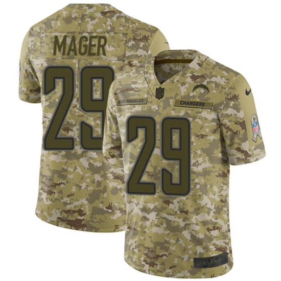 Men's Nike Los Angeles Chargers 29 Craig Mager Limited Camo 2018 Salute to Service NFL Jersey