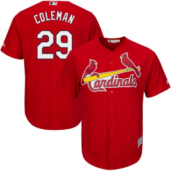 Men's Majestic St. Louis Cardinals 29 Vince Coleman Replica Red Cool Base MLB Jersey
