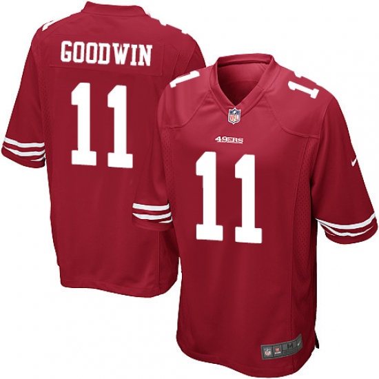 Men's Nike San Francisco 49ers 11 Marquise Goodwin Game Red Team Color NFL Jersey