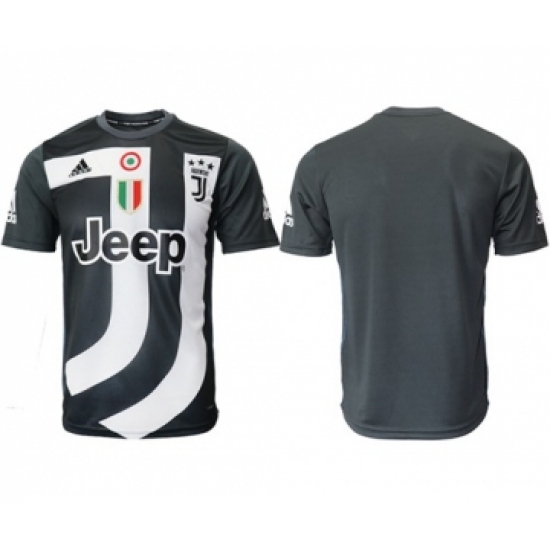 Juventus Blank Black Training Soccer Club Jersey