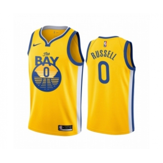 Youth Golden State Warriors 0 D'Angelo Russell Swingman Gold Finished Basketball Jersey - Statement Edition
