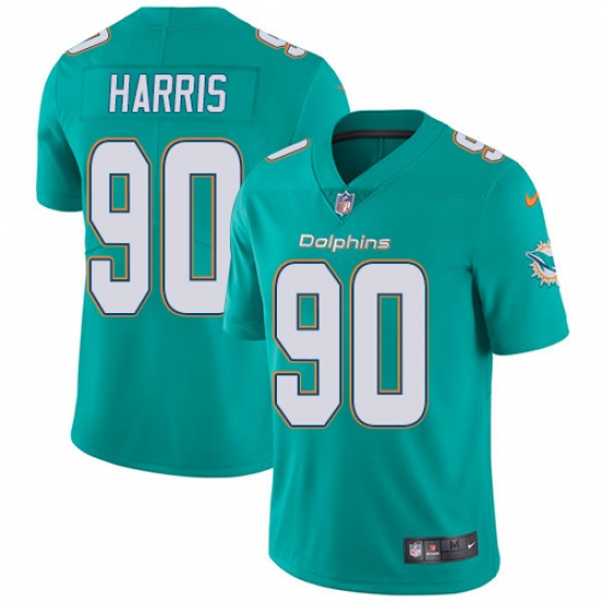 Youth Nike Miami Dolphins 90 Charles Harris Elite Aqua Green Team Color NFL Jersey