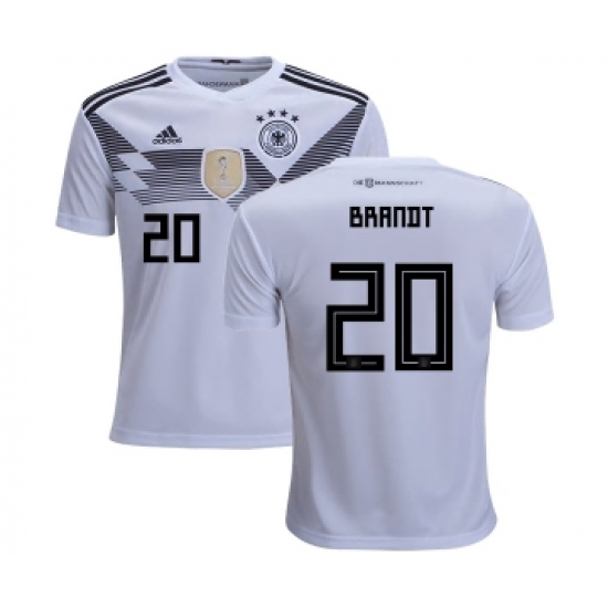 Germany 20 Brandt White Home Kid Soccer Country Jersey