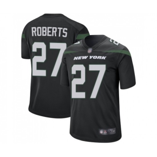 Men's New York Jets 27 Darryl Roberts Game Black Alternate Football Jersey