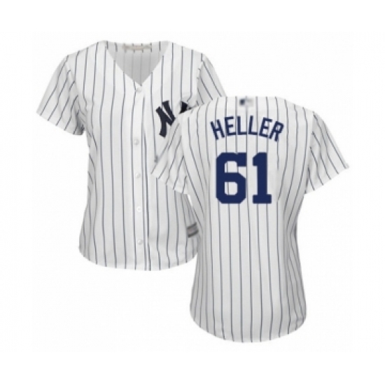 Women's New York Yankees 61 Ben Heller Authentic White Home Baseball Player Jersey