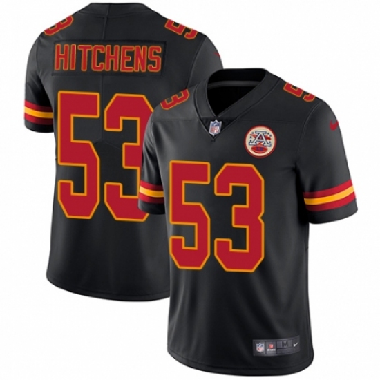 Men's Nike Kansas City Chiefs 53 Anthony Hitchens Limited Black Rush Vapor Untouchable NFL Jersey