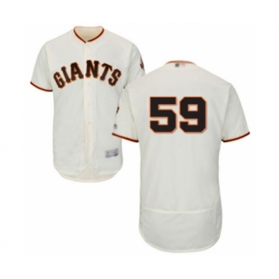 Men's San Francisco Giants 59 Andrew Suarez Cream Home Flex Base Authentic Collection Baseball Player Jersey