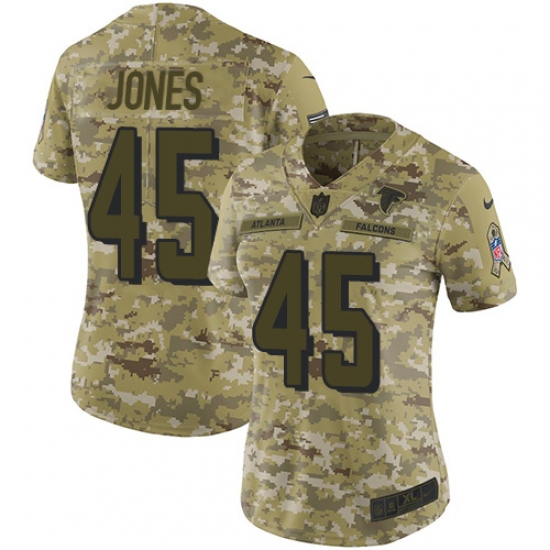 Women's Nike Atlanta Falcons 45 Deion Jones Limited Camo 2018 Salute to Service NFL Jersey