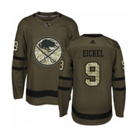 Youth Adidas Buffalo Sabres 9 Jack Eichel Authentic Green Salute to Service NHL Jersey