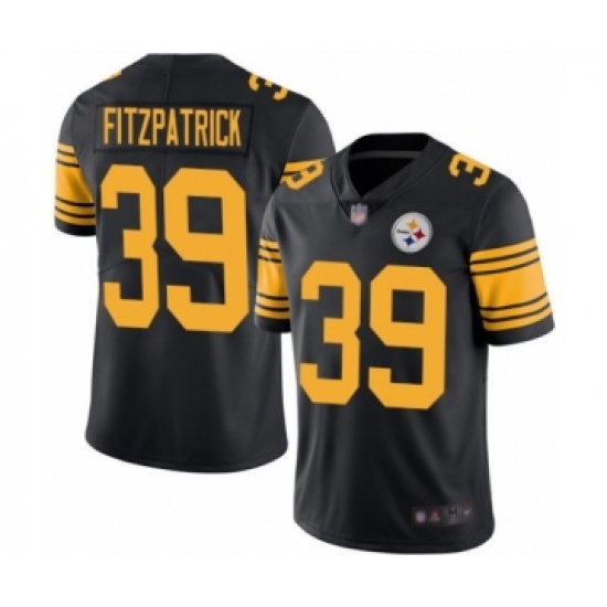 Men's Pittsburgh Steelers 39 Minkah Fitzpatrick Limited Black Rush Vapor Untouchable Football Jersey