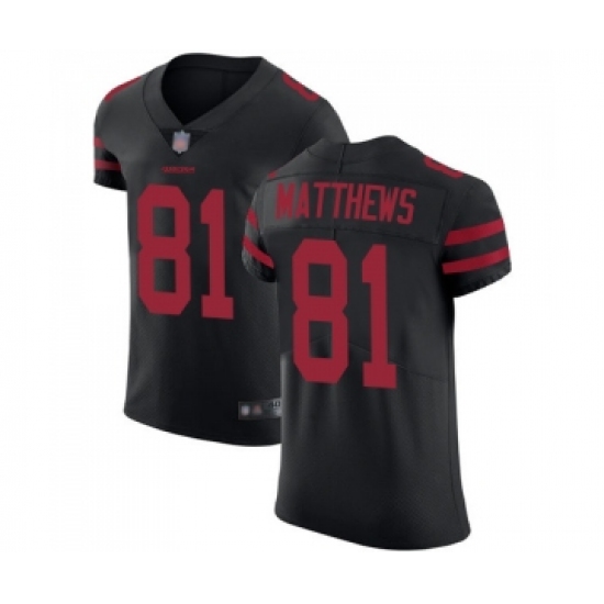 Men's San Francisco 49ers 81 Jordan Matthews Black Alternate Vapor Untouchable Elite Player Football Jersey