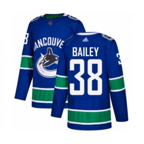 Men's Vancouver Canucks 38 Justin Bailey Authentic Blue Home Hockey Jersey