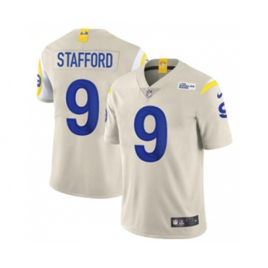 Men's Los Angeles Rams 9 Matthew Stafford Bone Stitched Football Limited Jersey