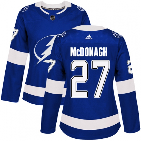 Women's Adidas Tampa Bay Lightning 27 Ryan McDonagh Authentic Royal Blue Home NHL Jersey