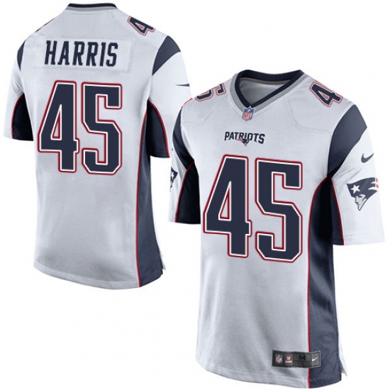 Men's Nike New England Patriots 45 David Harris Game White NFL Jersey