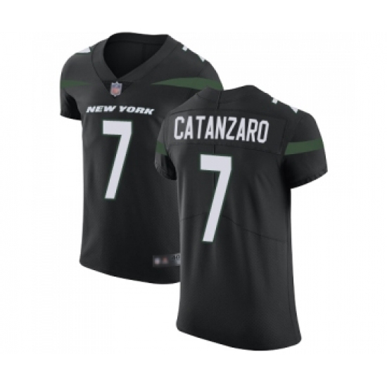 Men's New York Jets 7 Chandler Catanzaro Black Alternate Vapor Untouchable Elite Player Football Jersey