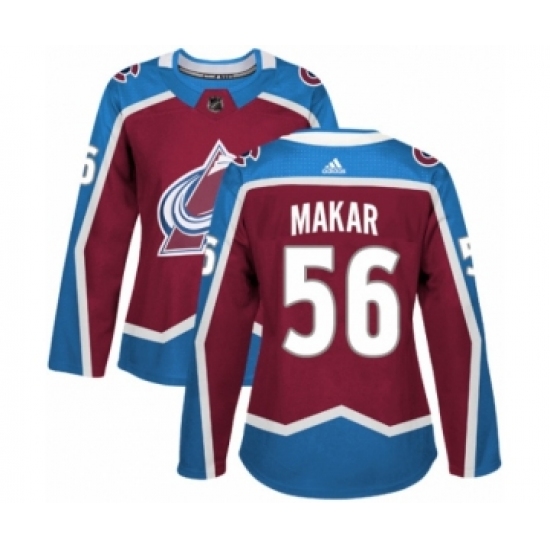 Women's Adidas Colorado Avalanche 56 Cale Makar Premier Burgundy Red Home NHL Jersey
