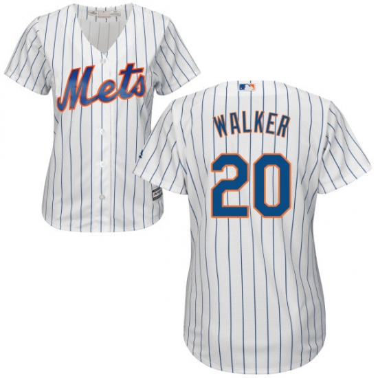 Women's Majestic New York Mets 20 Neil Walker Replica White Home Cool Base MLB Jersey