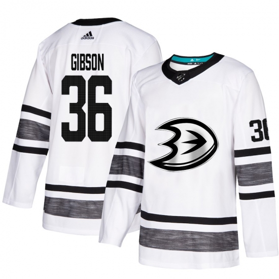 Men's Adidas Anaheim Ducks 36 John Gibson White 2019 All-Star Game Parley Authentic Stitched NHL Jersey