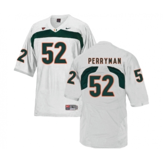 Miami Hurricanes 52 Denzel Perryman White College Football Jersey