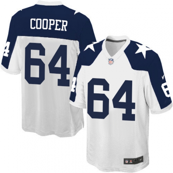 Men's Nike Dallas Cowboys 64 Jonathan Cooper Game White Throwback Alternate NFL Jersey