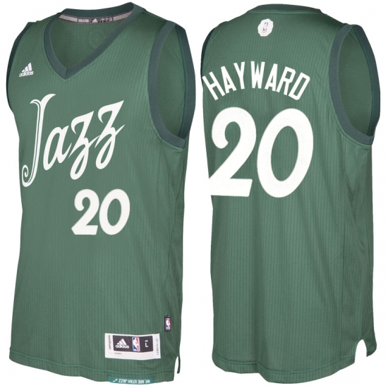 Men's Utah Jazz 20 Gordon Hayward adidas Green 2016-2017 Christmas Day NBA Swingman Jersey