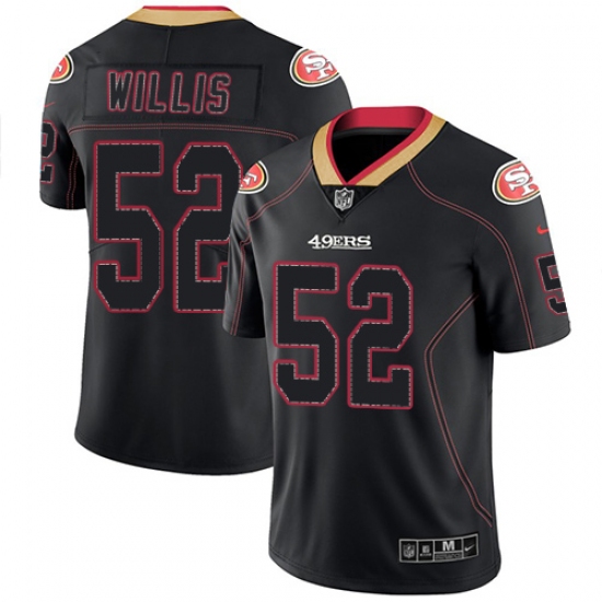 Men's Nike San Francisco 49ers 52 Patrick Willis Limited Lights Out Black Rush NFL Jersey