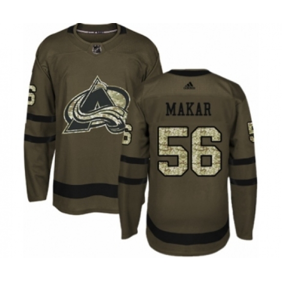 Men's Adidas Colorado Avalanche 56 Cale Makar Authentic Green Salute to Service NHL Jersey
