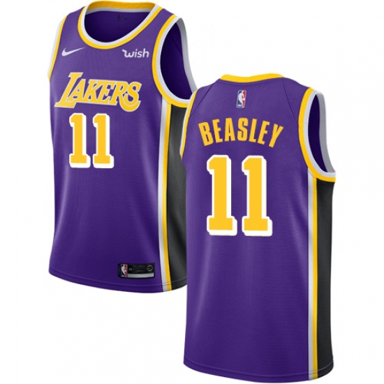 Men's Nike Los Angeles Lakers 11 Michael Beasley Swingman Purple NBA Jersey - Statement Edition