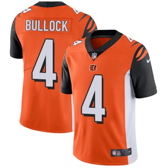 Youth Nike Cincinnati Bengals 4 Randy Bullock Vapor Untouchable Limited Orange Alternate NFL Jersey