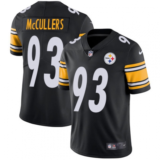 Men's Nike Pittsburgh Steelers 93 Dan McCullers Black Team Color Vapor Untouchable Limited Player NFL Jersey