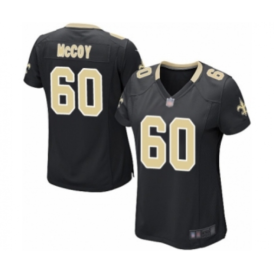 Women's New Orleans Saints 60 Erik McCoy Game Black Team Color Football Jersey
