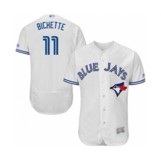 Men's Toronto Blue Jays 11 Bo Bichette White Home Flex Base Authentic Collection Baseball Player Jersey