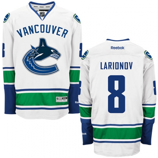 Men's Reebok Vancouver Canucks 8 Igor Larionov Authentic White Away NHL Jersey