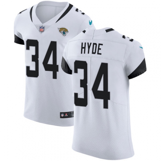 Men's Nike Jacksonville Jaguars 34 Carlos Hyde White Vapor Untouchable Elite Player NFL Jersey