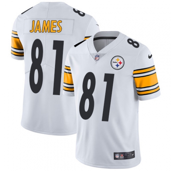 Men's Nike Pittsburgh Steelers 81 Jesse James White Vapor Untouchable Limited Player NFL Jersey