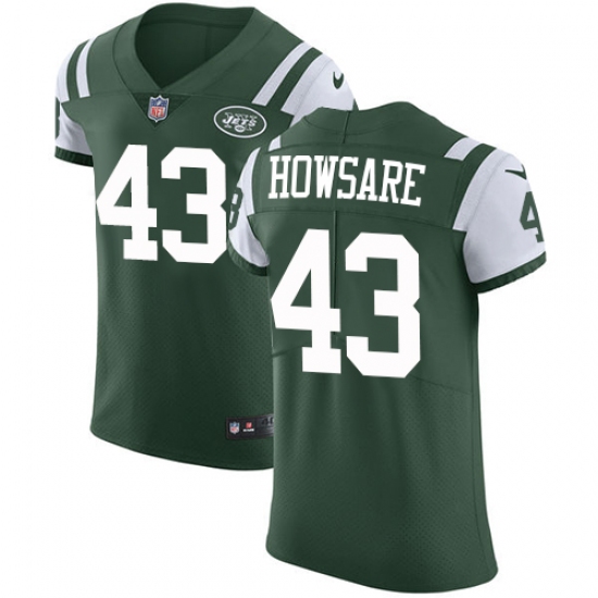 Men's Nike New York Jets 43 Julian Howsare Elite Green Team Color NFL Jersey