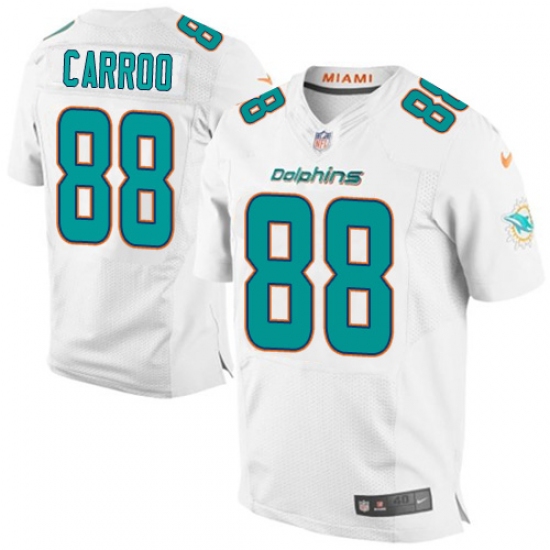 Men's Nike Miami Dolphins 88 Leonte Carroo Elite White NFL Jersey